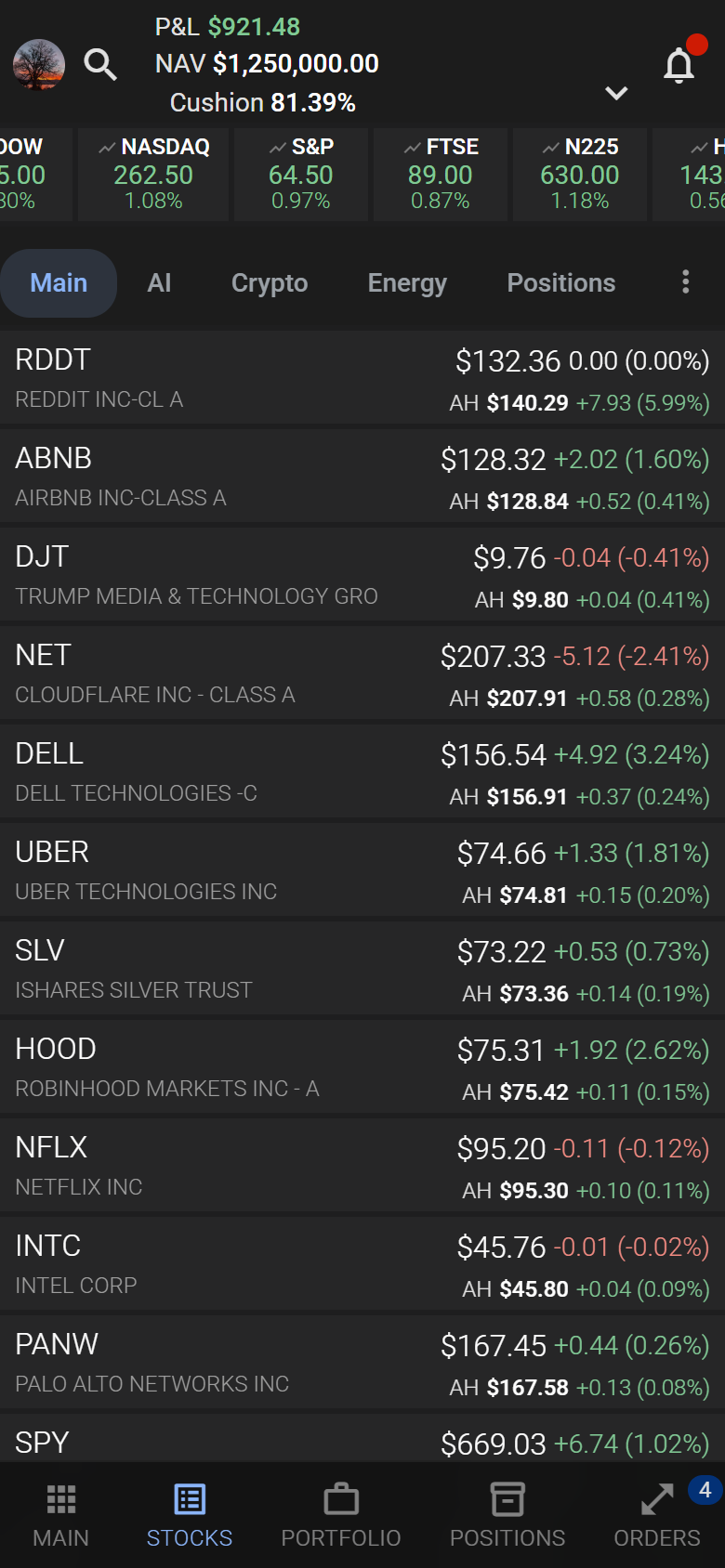 Données de marche en direct et cotations en streaming MyAllies
