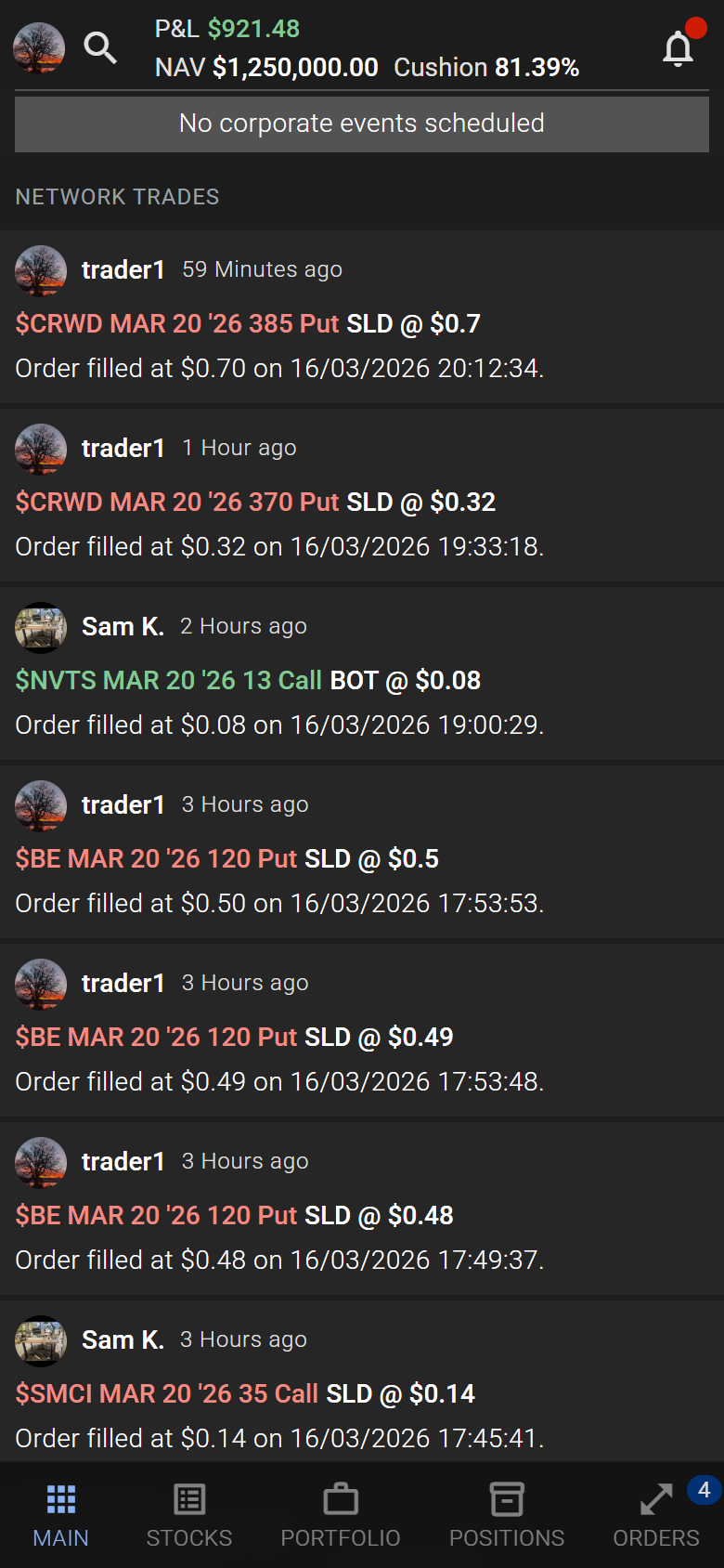 MyAllies Social-Trading-Aktivitaetsfeed